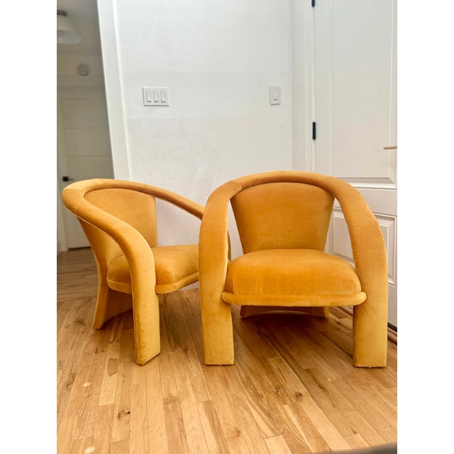 1990s Sculptural Lounge Chairs by Marge Carson - Set of 2 For Sale - Image 11 of 11