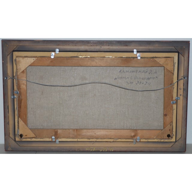 Textile Emmanuil Abramovich Kaminski (B.1927) Winter Landscape W/ Barn C.1970 For Sale - Image 7 of 8