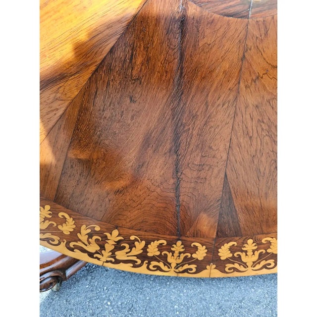Antique 19th Century English Victorian Rosewood Tilt-Top Marquetry Coffee Table For Sale - Image 12 of 12