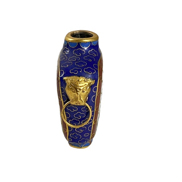 Chinoiserie Set of 3 Old Cloisonné Enamel Objects For Sale - Image 4 of 12