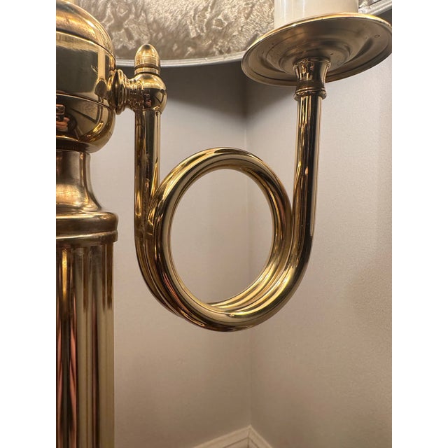 Mid 20th Centur Brass Corinthian Column Bouillotte Lamp For Sale - Image 6 of 8