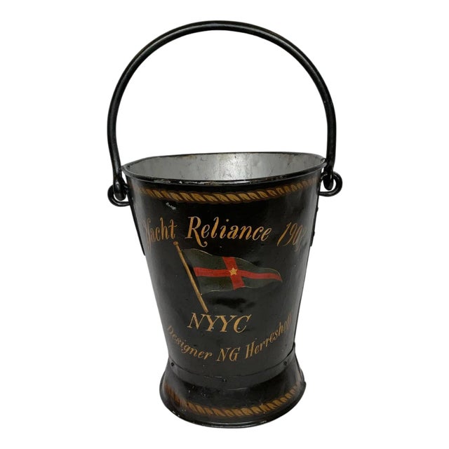 Painted Deck Bucket with Yacht Reliance For Sale