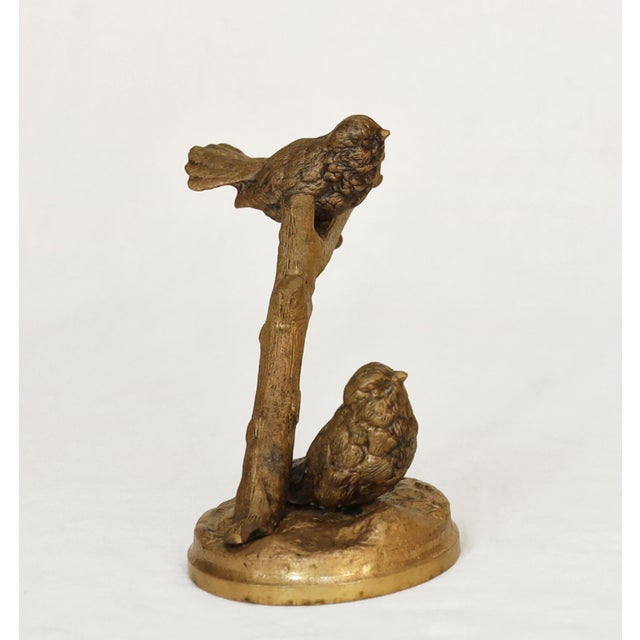 Bronze Pair of Sparrows on a Branch, 1890s, Bronze For Sale - Image 6 of 8