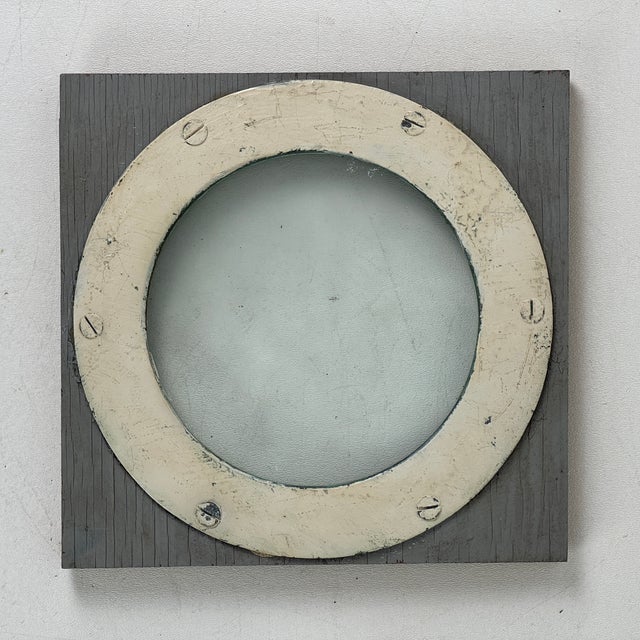 Salvaged Nautical Ship Bronze Porthole, Framed in Old Wood for Decorative Purposes, Home Accent For Sale - Image 4 of 5