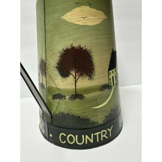 Metal Vintage Late 20th Century Primitive Americana Pitcher Vase For Sale - Image 7 of 11