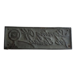 Vintage Radio Broadcasting Room Reverse "Signing Off for Today" Plaque For Sale