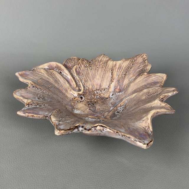Modern Vintage Ceramic Leaf Centerpiece Pocket Emptier from Vallauris Bonaudi For Sale - Image 3 of 12