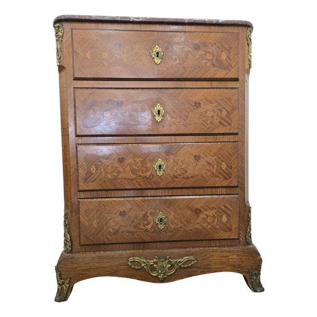 Louis XV Style Marquetry Chiffonier For Sale