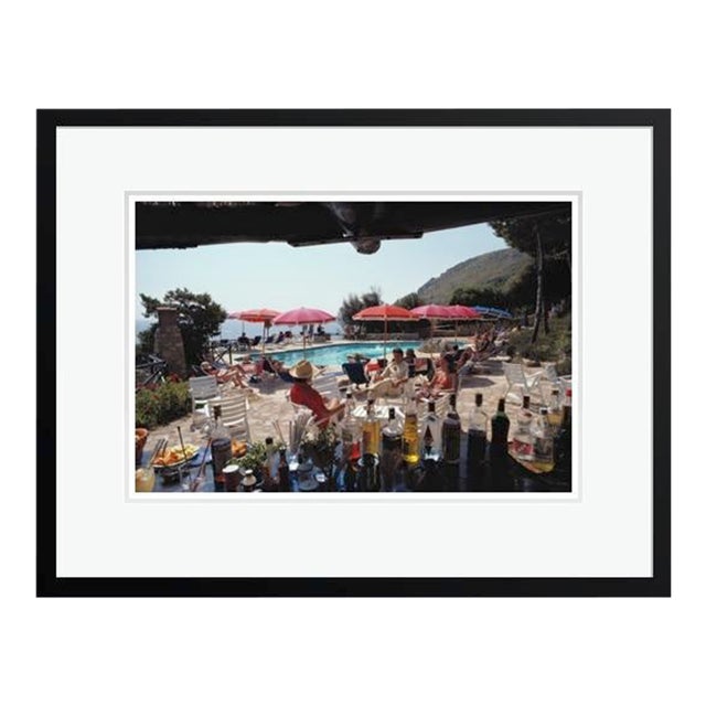 Slim Aarons 'Poolside Bar' Archival Pigment Print Framed in Black For Sale