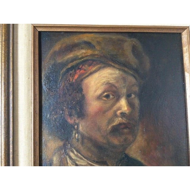 Oil on Canvas Portrait of a Medieval Man Signed Costello For Sale - Image 4 of 11
