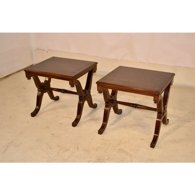 Pair of Edwardian Mahogany Side Tables From England, Circa 1900 For Sale In Greensboro - Image 6 of 10