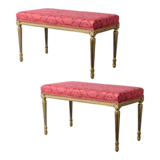 Pair Gilt-Wood Louis XVI Style Benches, For Sale