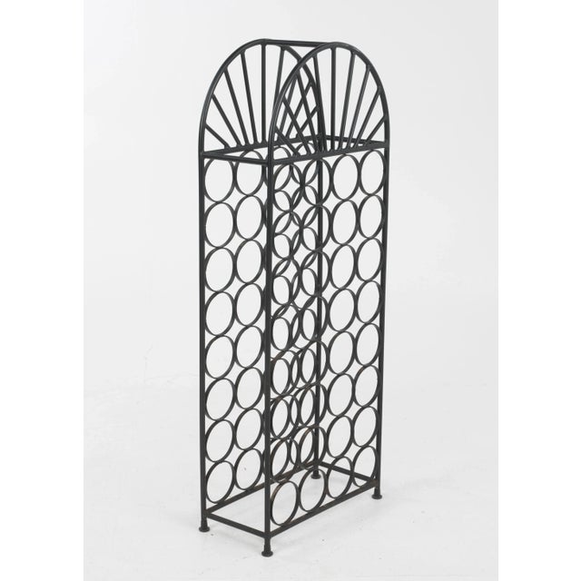 Black Domed 32 Bottle Iron Wine Rack Attributed to Arthur Umanoff Shaver Howard Unmarked For Sale - Image 8 of 13