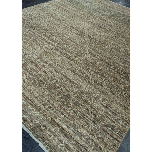 Brown Turkish Modern Handmade Rug 8'10" x 11'5" #20519 For Sale - Image 8 of 8