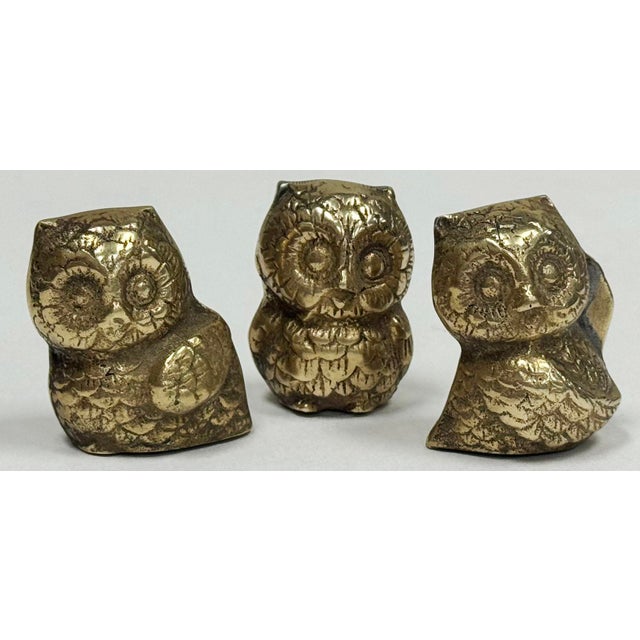 Three Brass Owl Figures* For Sale In Kansas City - Image 6 of 9