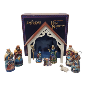 Jim Shore Heartwood Creek Mini Nativity Set 9 Piece Away in a Manger 2013