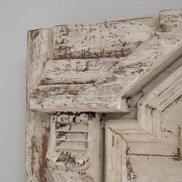 19th Century French Pair Of White Patinated Wooden Mirrors For Sale - Image 9 of 10