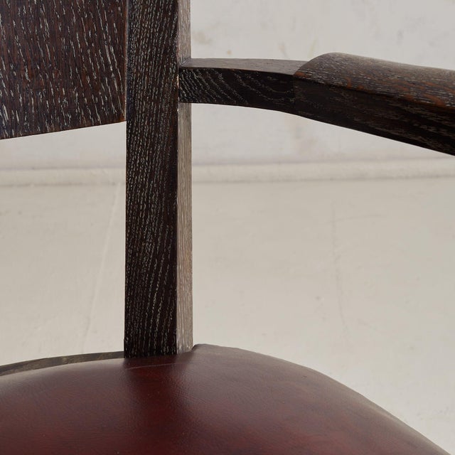 Art Deco French Art Deco Cerused Oak Fauteuil Chair, 1940s - 2 Available For Sale - Image 3 of 11