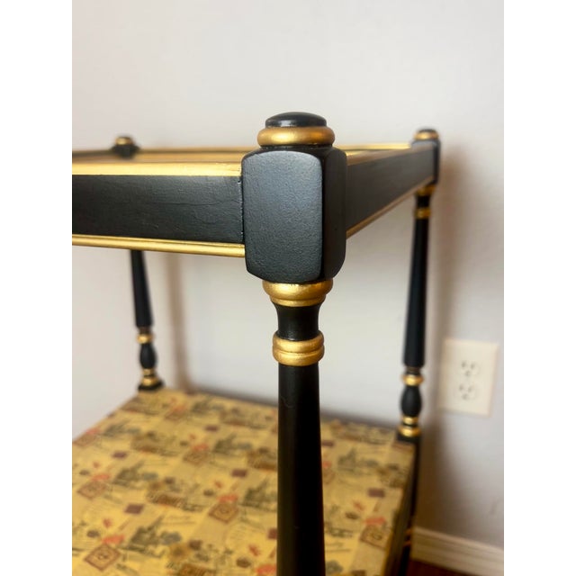 Early 20th Century Refurbished Accent Table With Gilt-Style Gold Detailing and Decoupage Surfaces For Sale - Image 9 of 10