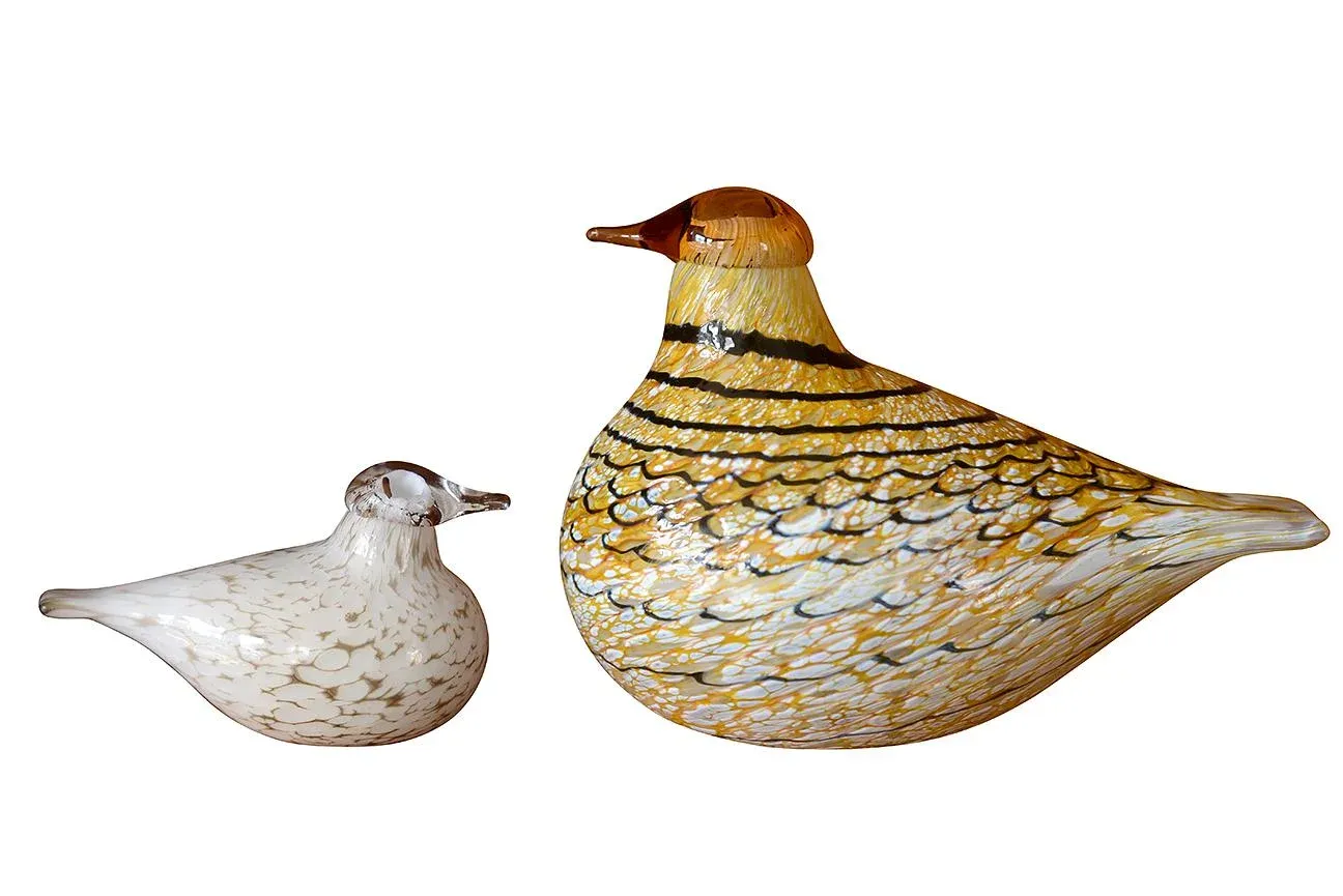 Iittala Oiva Toikka Glass Birds - a Pair | Chairish