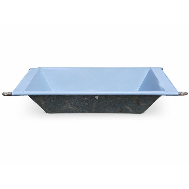 Large Vintage Galvanized Steel Farmhouse Sink, 1950s For Sale - Image 9 of 9