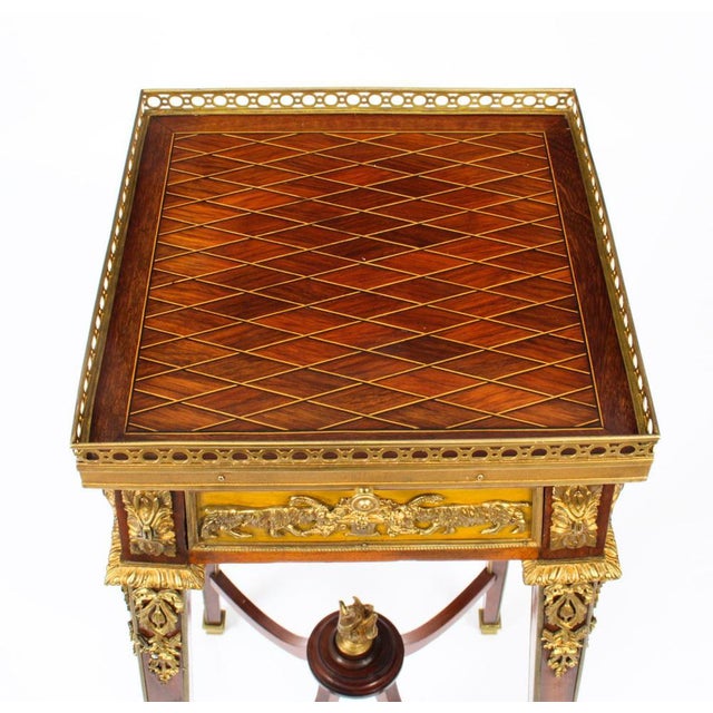 Wood French Parquetry Ormolu Mounted Stand Attributed to François Linke, 19th Century For Sale - Image 7 of 18