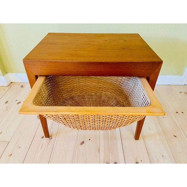 Vintage Danish Teak Sewing Table by Severin Hansen Jr. for Haslev Møbelfabrik, 1960s For Sale - Image 10 of 18