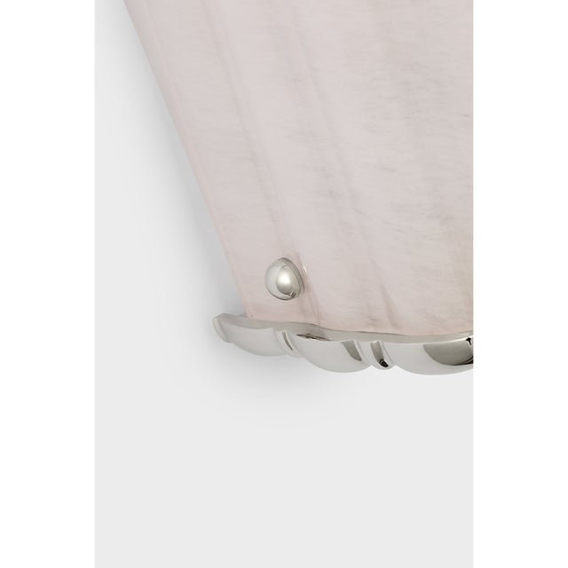 AERIN for Visual Comfort Signature Rosehill 20" Linear Sconce in Polished Nickel with White Strie Glass For Sale In Houston - Image 6 of 9