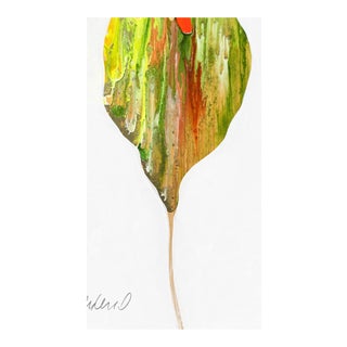 Original Poured Resin Botanical Pear Shaped Bloom Painting For Sale
