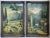 Two J. A. La Bretton garden landscape framed colored Lithographs. Featuring 2 (13.5" x 21.5") rectangular prints in period...