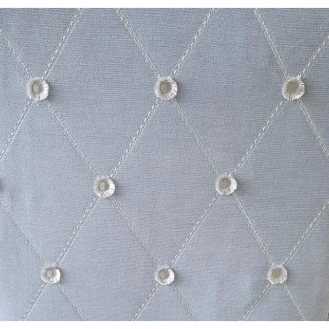 Textile Vintage Light Blue Designer Fabric Martha Wahington Chippendale Chair With Pillow For Sale - Image 7 of 8