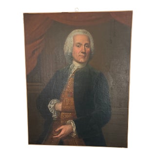 18th Century Portrait of a Gentleman (British School) Oil Painting on Canvas For Sale