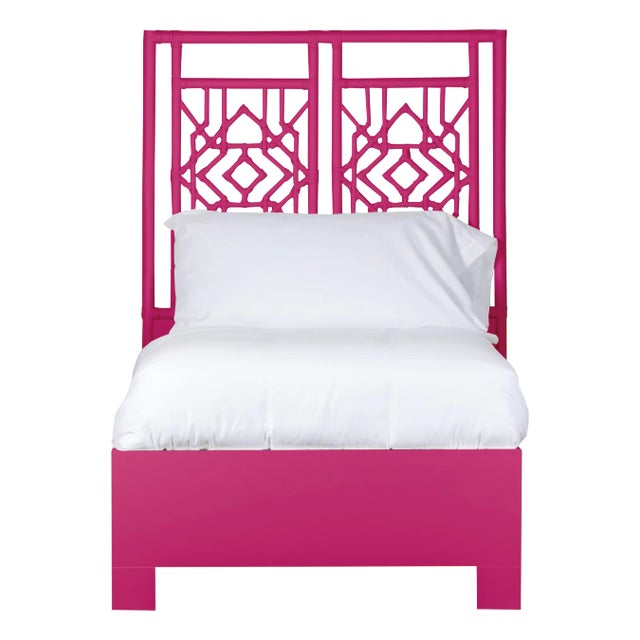 Tulum Platform Bed Twin Extra Long, Hot Pink For Sale
