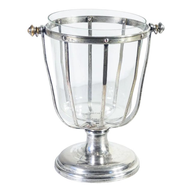 Basculant Boat Bottle Holder in Silver Plate For Sale