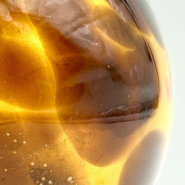 Vintage Empoli Amber and Brown Blown Glass Vase, 1960s For Sale - Image 9 of 11