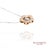 18k 750 Two Tone Rose and White Gold Natural Diamond Flower Pendant With Chain For Sale - Image 4 of 8