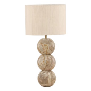 Latte Marble Orb Table Lamp For Sale