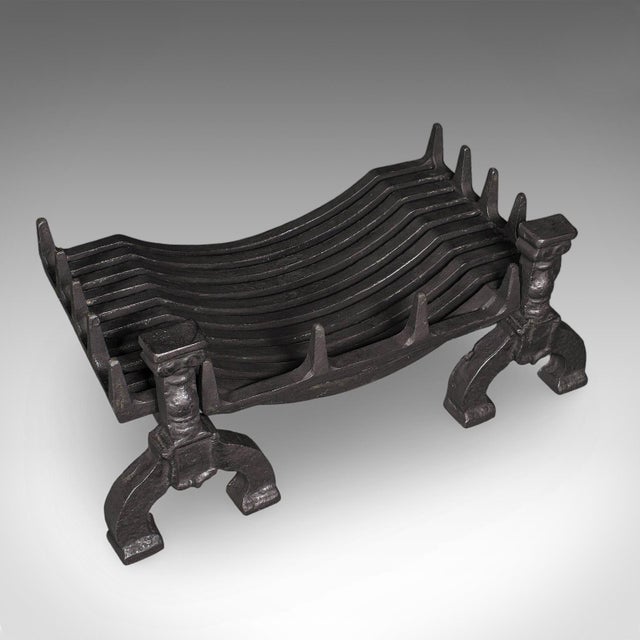 Antique Fireplace Hearth Set, English, Fire Basket, Andirons, Victorian, c.1870 For Sale - Image 6 of 10