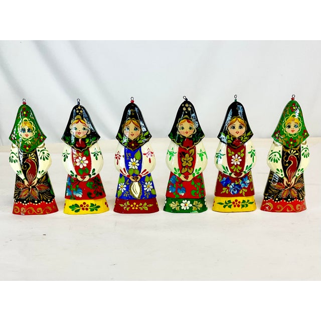Vintage Home is pleased to offer this set of Russian Christmas Ornaments. They are both hand-carved wood and enamel...