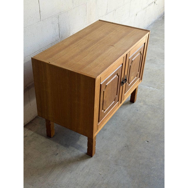 Mid-Century Modern Vintage Danish Oak Cabinet by Henning Mid Century Scandinavian Storage Cabinet For Sale - Image 3 of 9