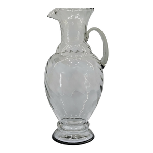 Late 20th Century Colombian Swirl Glass Pitcher Vase by Country Originals