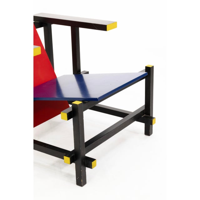 Modern Red and Blue Chair by Gerrit Rietveld for Cassina For Sale - Image 3 of 8