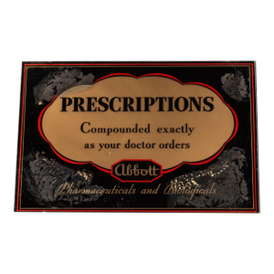 Abbott Pharmaceutical Prescriptions Reverse Glass Sign