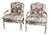 Louis XVI Style Floral Chintz Upholstered Century Furniture Chairs - A Set of 2 For Sale
