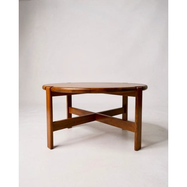 Mid-Century Modern Vintage Round Coffee Table attributed to Niels Bach, 1970s For Sale - Image 3 of 5