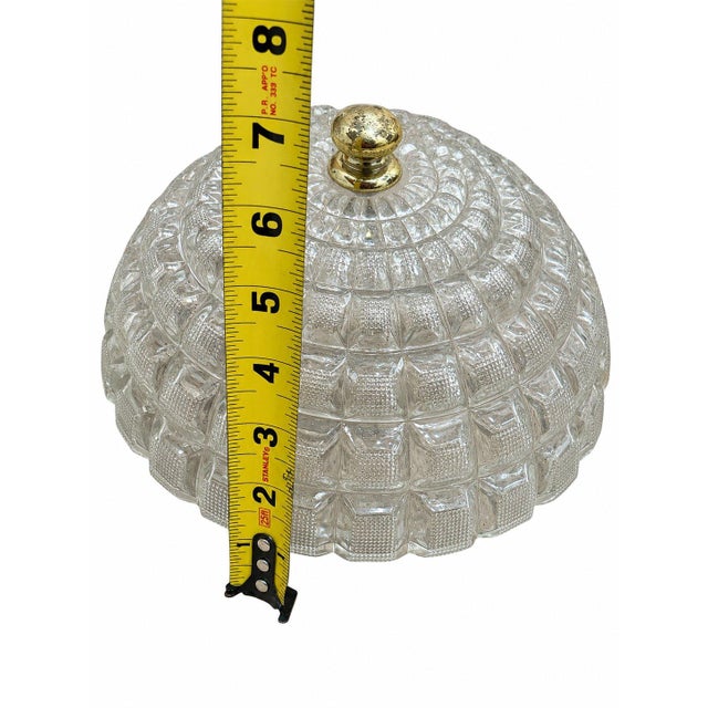 Vintage Art Deco Style Clear Glass Flush Mount Ceiling Light Shade For Sale - Image 4 of 6