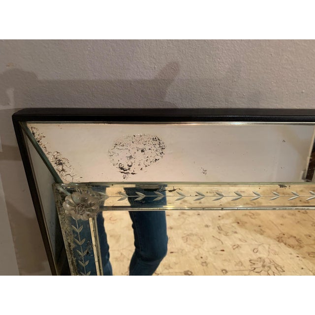 Very Large Vintage Etched Rectangular Mirror Chairish