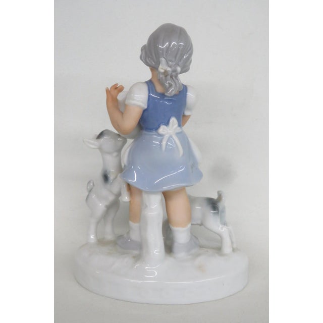 Mid-Century Modern Gerold Porzellan Bavaria West Germany No 65757b Girl With Goats Figurine 4982b For Sale - Image 3 of 17