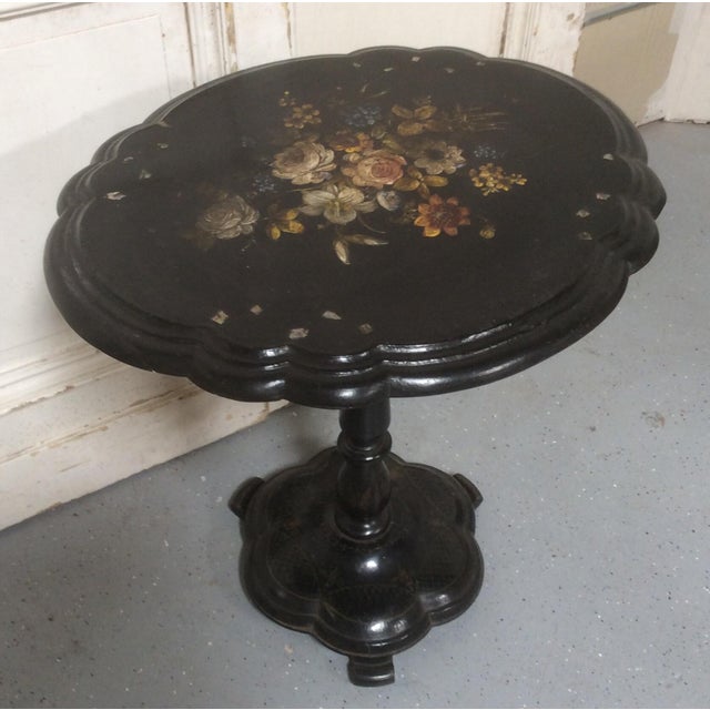 Antique Victorian PapierMâché Tilt Top Table Chairish