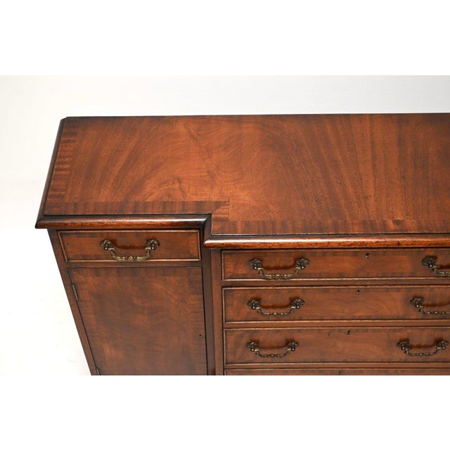 Small Vintage Georgian Style Breakfront Sideboard, 1930 For Sale - Image 6 of 11